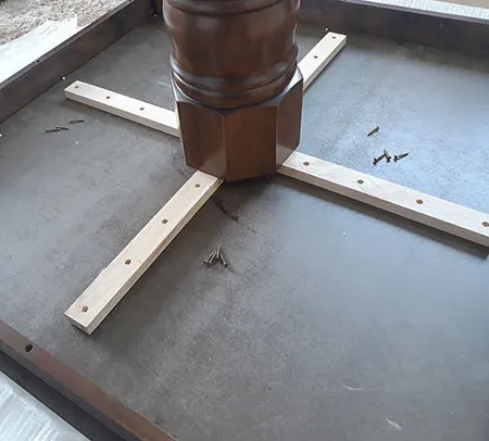 Armado de una mesa con base tipo piña