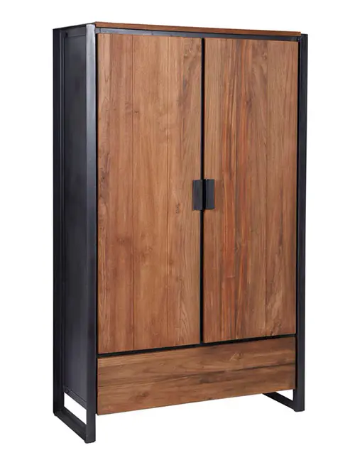 Mueble para armar con partes de madera y metal